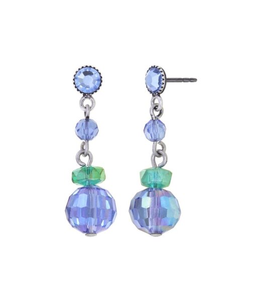 Konplott - Daily Desire - blue/green, antique silver, earring stud dangling