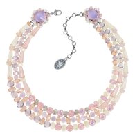 Konplott - Bead Snake Jelly - pink, antique silver, necklace