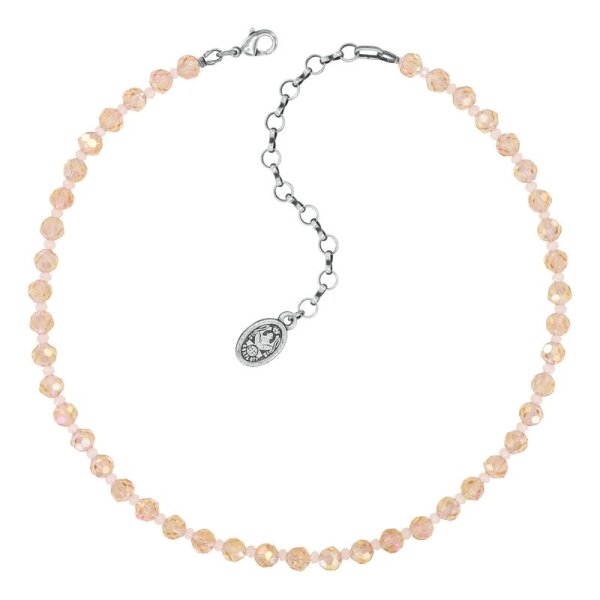Konplott - Bead Snake Jelly - pink, antique silver, necklace