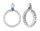 Konplott - Bead Snake Jelly - white, antique silver, earring clip dangling