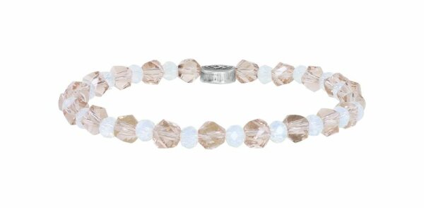 Konplott - Bead Snake Jelly - Weiß, Antiksilber, Armband auf Gummiband