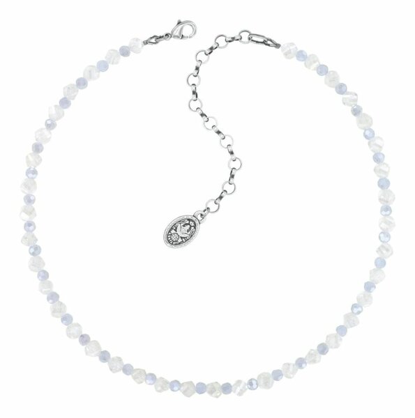 Konplott - Bead Snake Jelly - white, antique silver, necklace