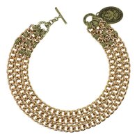 Konplott - Unchained - gold, antique brass, necklace collier