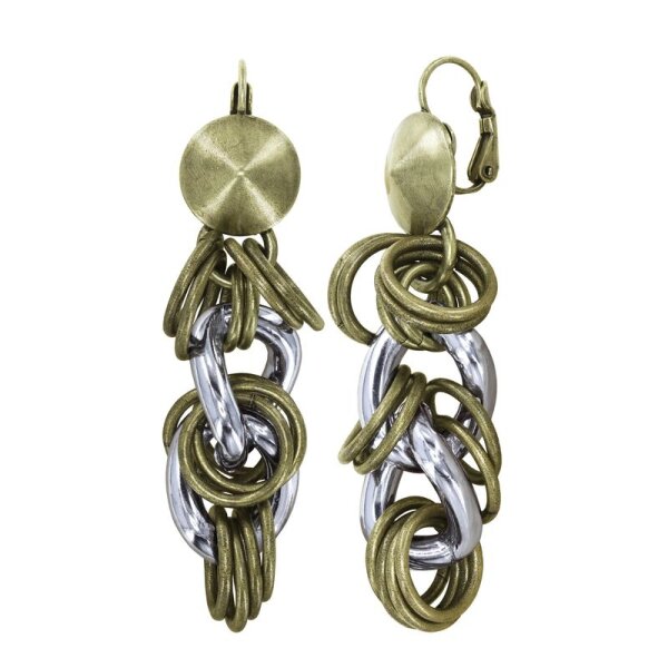 Konplott - Unchained - silver, antique brass, earring eurowire dangling