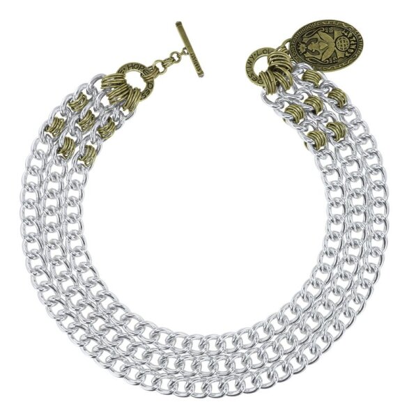 Konplott - Unchained - silver, antique brass, necklace collier