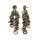 Konplott - Unchained - brown, antique brass, earring stud dangling