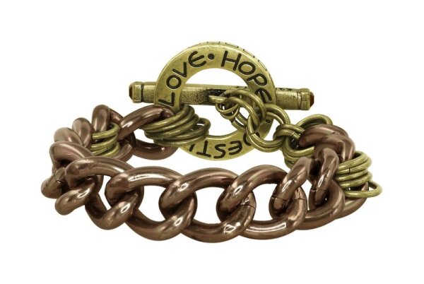 Konplott - Unchained - brown, antique brass, bracelet