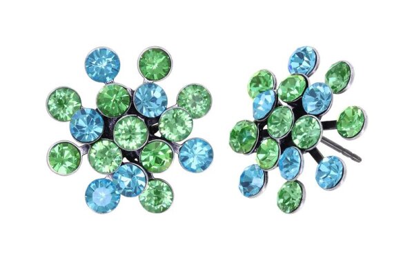 Konplott - Magic Fireball CLASSIC - blue/green, antique silver, earring stud