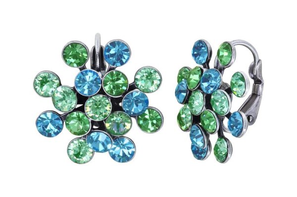 Konplott - Magic Fireball CLASSIC - blue/green, antique silver, earring eurowire