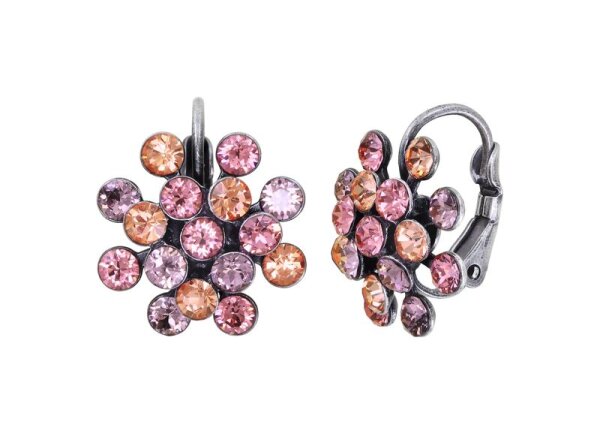 Konplott - Magic Fireball MINI - pink, antique silver, earring eurowire