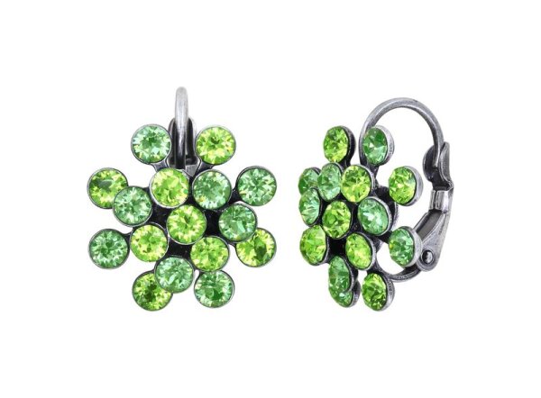 Konplott - Magic Fireball MINI - green, antique silver, earring eurowire