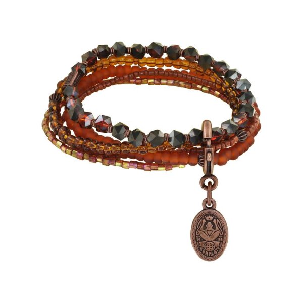 Konplott - Petit Glamour dAfrique - brown, antique copper, bracelet elastic