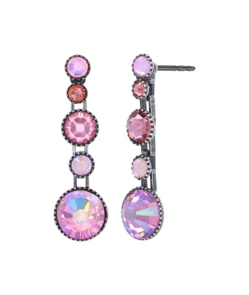 Konplott - Water Cascade - pink, antique silver, earring stud dangling
