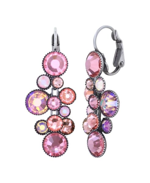 Konplott - Water Cascade - pink, antique silver, earring eurowire dangling