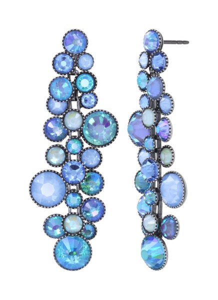 Konplott - Water Cascade - light blue, antique silver, earring stud dangling