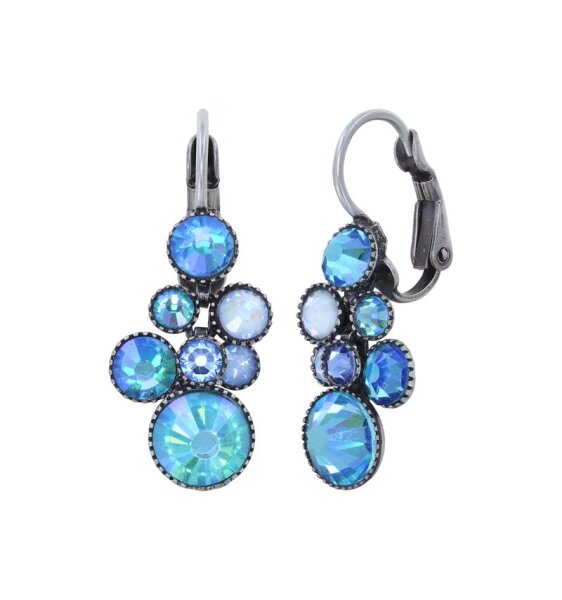 Konplott - Water Cascade - light blue, antique silver, earring eurowire dangling