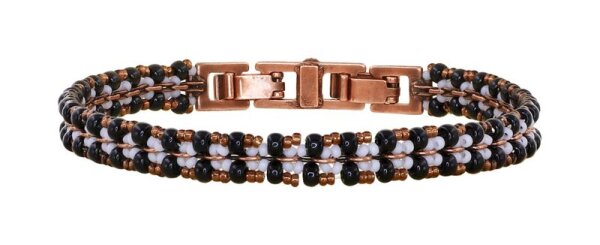Konplott - African Kiss - black/white, antique copper, bracelet