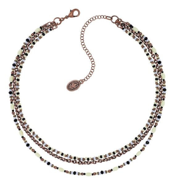 Konplott - African Kiss - black/white, antique copper, necklace
