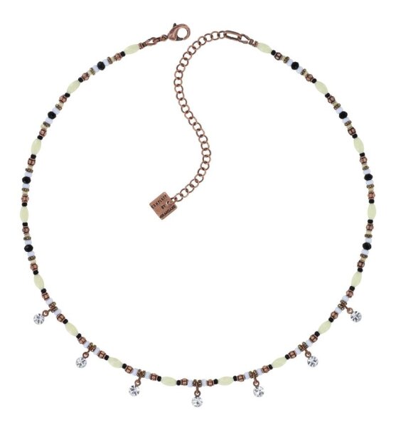 Konplott - African Kiss - black/white, antique copper, necklace