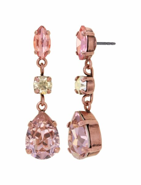 Konplott - Afternoon Tea de Luxe - beige, antique copper, earring stud dangling