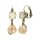 Konplott - Merry Go Round - beige, antique brass, earring eurowire dangling