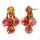 Konplott - Merry Go Round - orange, antique brass, earring stud dangling