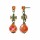 Konplott - Merry Go Round - orange, antique brass, earring stud dangling