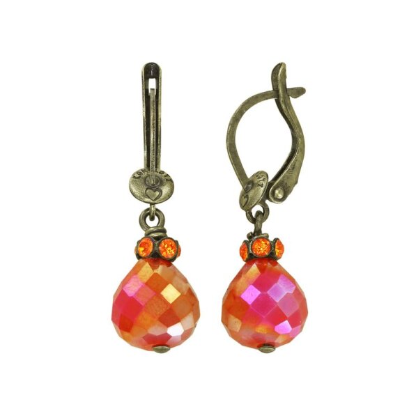 Konplott - Merry Go Round - orange, antique brass, earring dangling