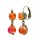 Konplott - Merry Go Round - orange, antique brass, earring eurowire dangling