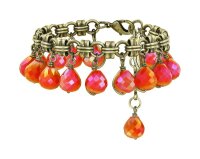 Konplott - Merry Go Round - orange, antique brass, bracelet