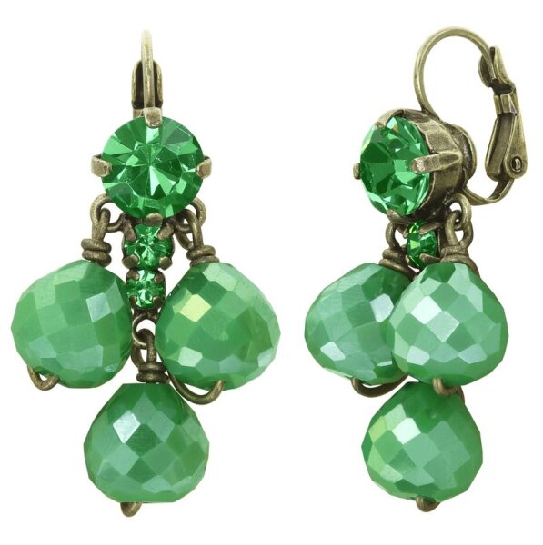 Konplott - Merry Go Round - green, antique brass, earring eurowire dangling