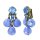 Konplott - Merry Go Round - dark blue, antique brass, earring clip dangling