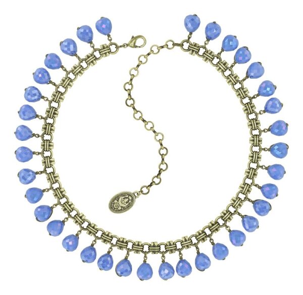 Konplott - Merry Go Round - dark blue, antique brass, necklace