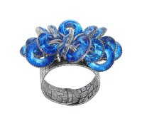 Konplott - Sporty Glimpse - blue, antique silver, ring