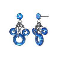 Konplott - Sporty Glimpse - blue, antique silver, earring...
