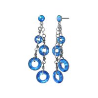 Konplott - Sporty Glimpse - blue, antique silver, earring...