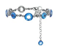 Konplott - Sporty Glimpse - blue, antique silver, bracelet