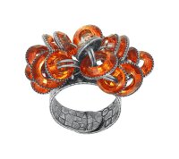 Konplott - Sporty Glimpse - orange, antique silver, ring