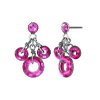 Konplott - Sporty Glimpse - pink, antique silver, earring...