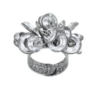 Konplott - Sporty Glimpse - white, antique silver, ring