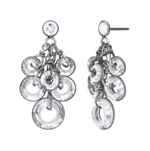 Konplott - Sporty Glimpse - white, antique silver, earring stud dangling