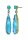Konplott - Daily Desire - blue, antique brass, earring stud dangling