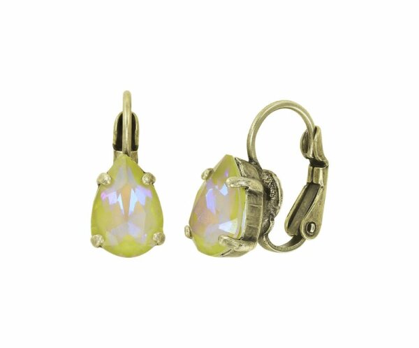 Konplott - Daily Desire - yellow/orange, antique brass, earring eurowire