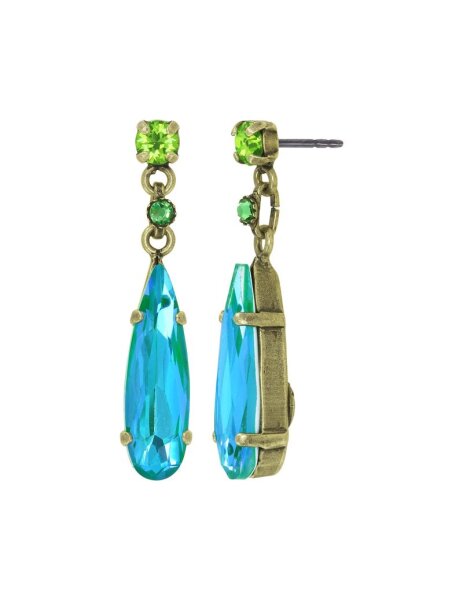 Konplott - Daily Desire - green, antique brass, earring stud dangling