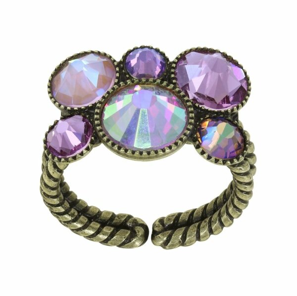 Konplott - Water Cascade Glam - Lila, Antikmessing, Ring