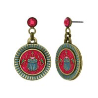 Konplott - Medallion - multi, antique brass, earring stud...