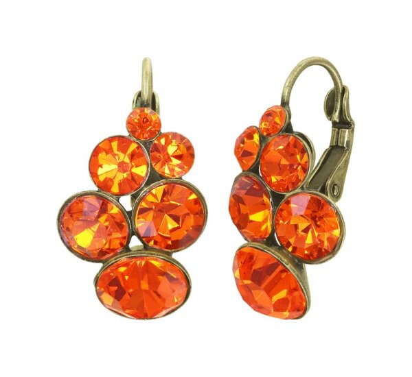 Konplott - Petit Glamour - orange, antique brass, earring eurowire