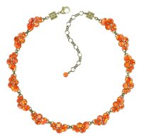 Konplott - Petit Glamour - orange, antique brass, necklace