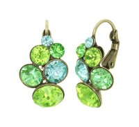 Konplott - Petit Glamour - green, antique brass, earring...