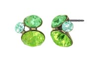 Konplott - Disco Star - green, antique brass, earring stud